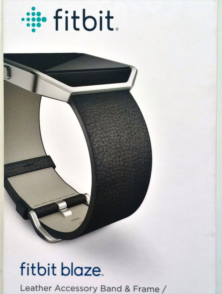 Fitbit Blaze Accessory replacement Leather Wrist Band & Frame Small Black OEM