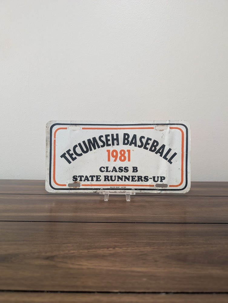 1981 Tecumseh State Runner Up Baseball Vanity Plate