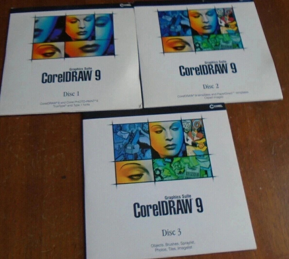 CorelDRAW 9 Graphics Suite (CorelDRAW9, Photo-Paint9) - For 3 PC's