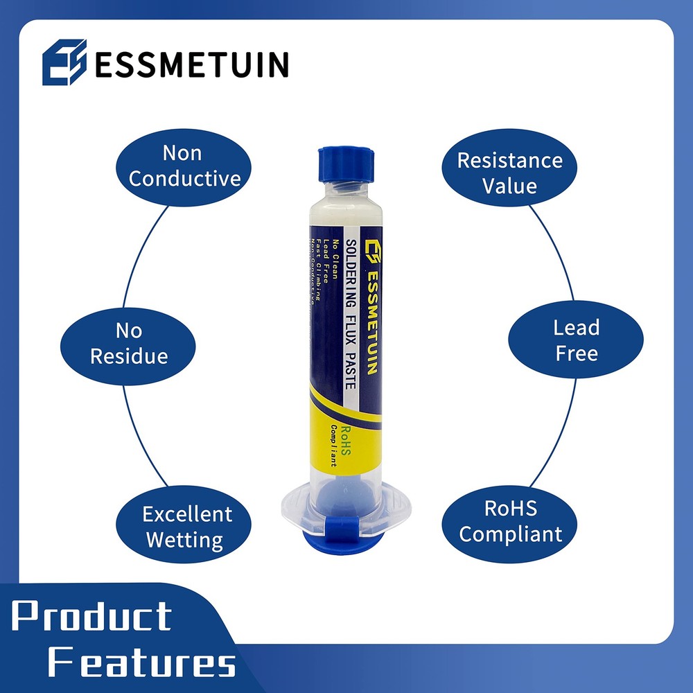 Essmetuin No Clean Soldering Flux Paste(4Pack), Solder For 4Pack, 4pack