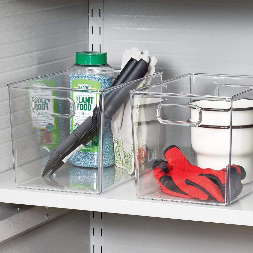 Large Clear Plastic Storage Bin for Bathroom or Vanity, Organizer for Hair Tools