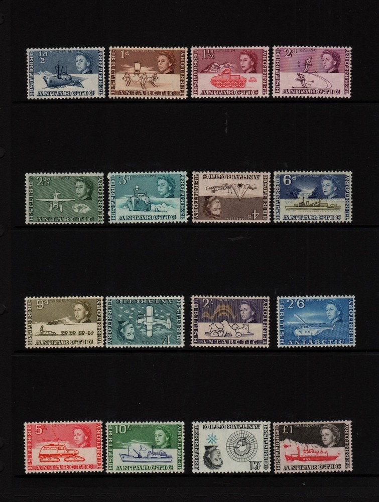 BRITISH ANTARCTIC TERRITORY 1963 COMPLETE SET include both £1 FINE MINT High CV