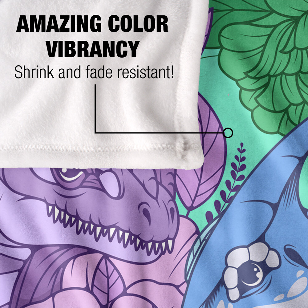 Pastel Dino Portrait Silky Touch Super Soft Throw Blanket