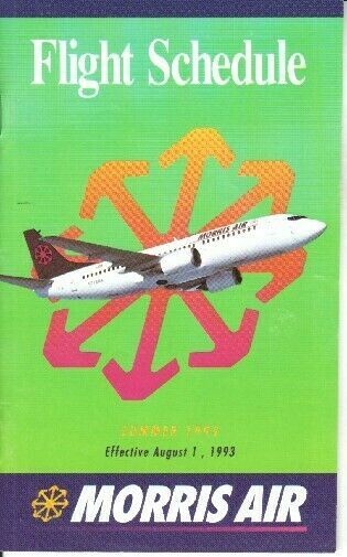 Morris Air timetable 1993/08/01