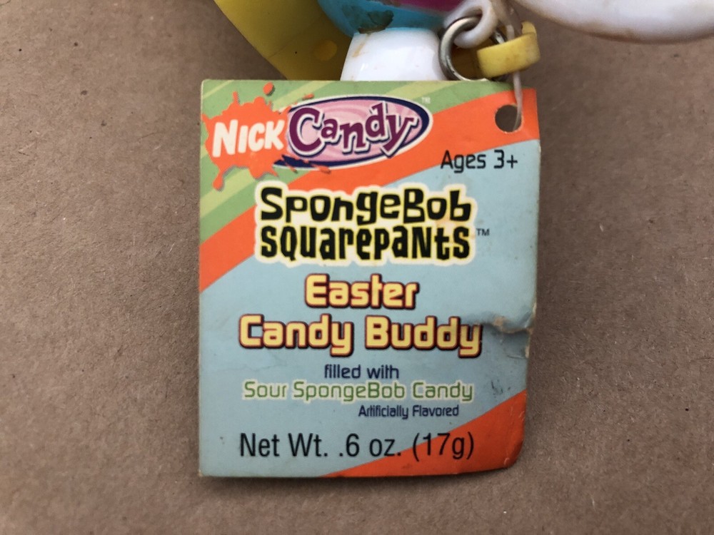 2004 Nickelodeon SPONGEBOB SQUAREPANTS Easter Candy Buddy w/ Tag Container Bunny