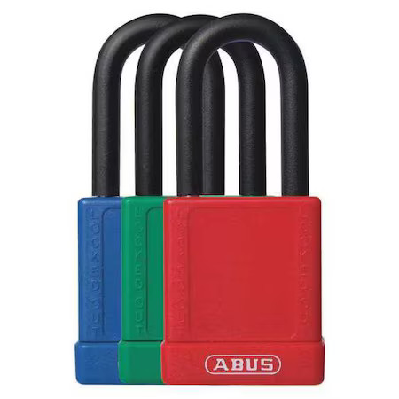 Abus 19709 Lockout Padlock, Keyed Different, Aluminum, Assorted, 1 1/2 In