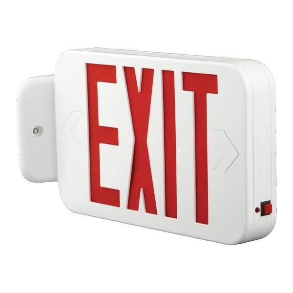 Compass Ccrg Led Lighted Exit Sign, White, 1 Face(S), Led, Ceiling; Back Mount,