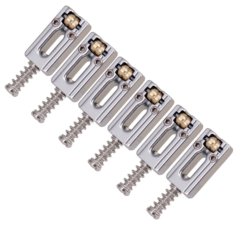 6Pack Upgrade Metal Roller Guitar Saddle Bridge String Saddles For E-Guitar H