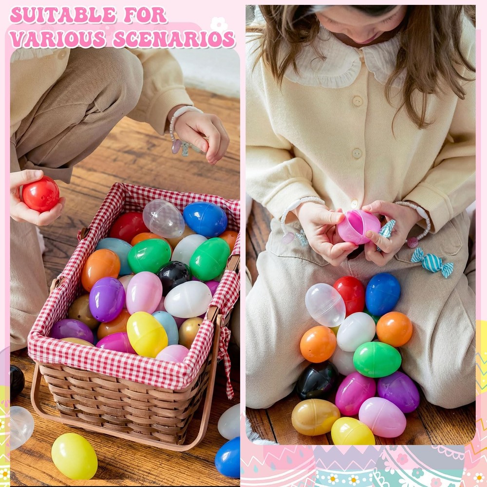 Easter Eggs 2.4” - Black Fillable Easter Eggs - 120 Pcs Easter Basket Stuffer...