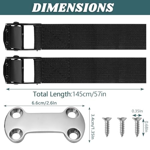 Cooler Tie Down Kit 2*57" Straps+2*Heavy Pads