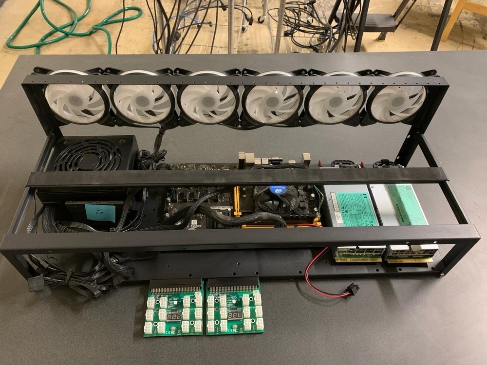 Crypto Mining rig, 12 GPU slot, TB 360-BTC Pro, Complete Set (NO GPUs)