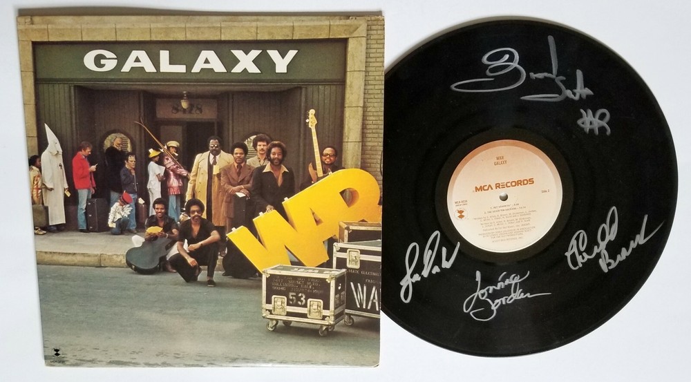 WAR band REAL hand SIGNED Galaxy Vinyl Record COA 4 original members