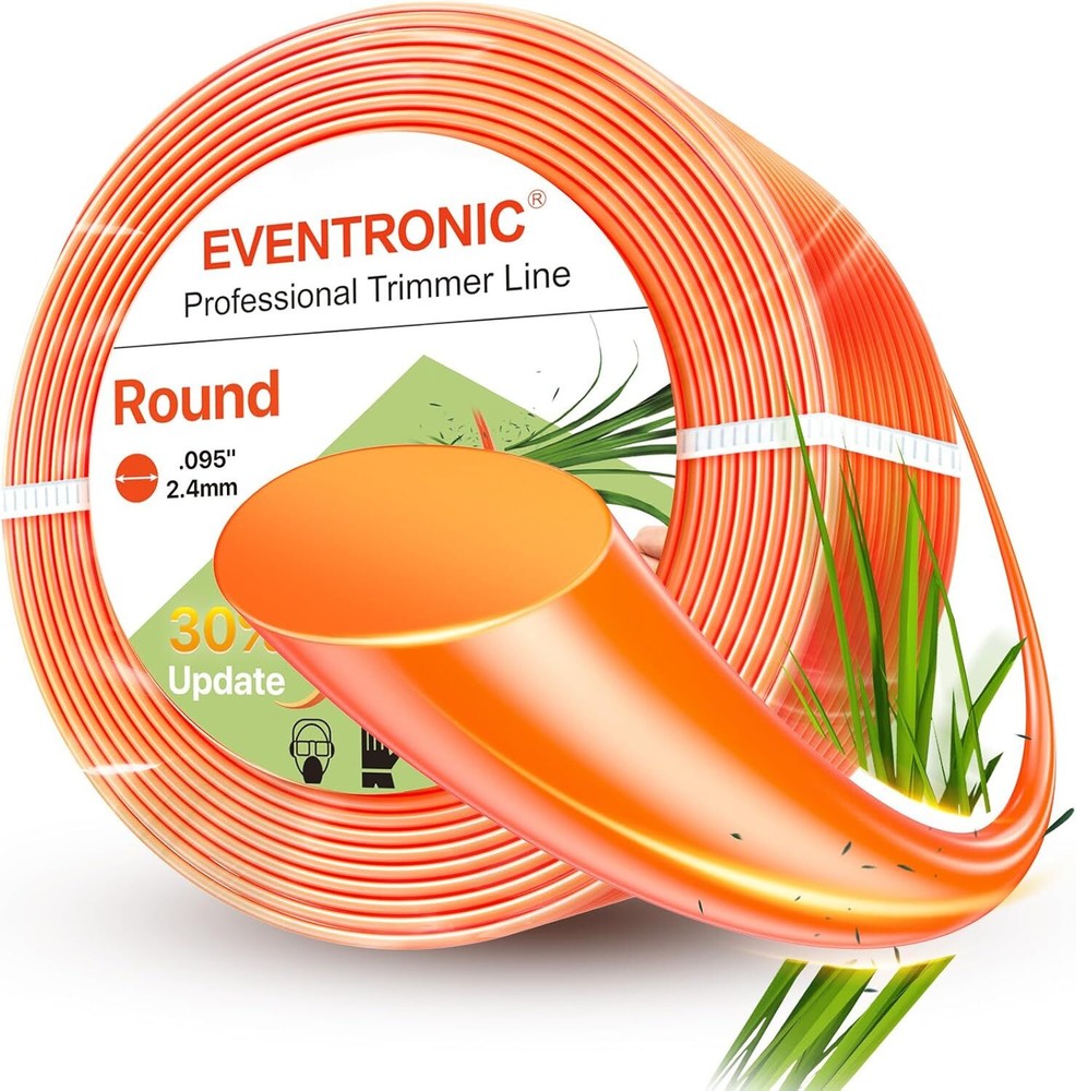 String Trimmer Line, Weed Eater String Orange Premium Nylon, 095", 295ft