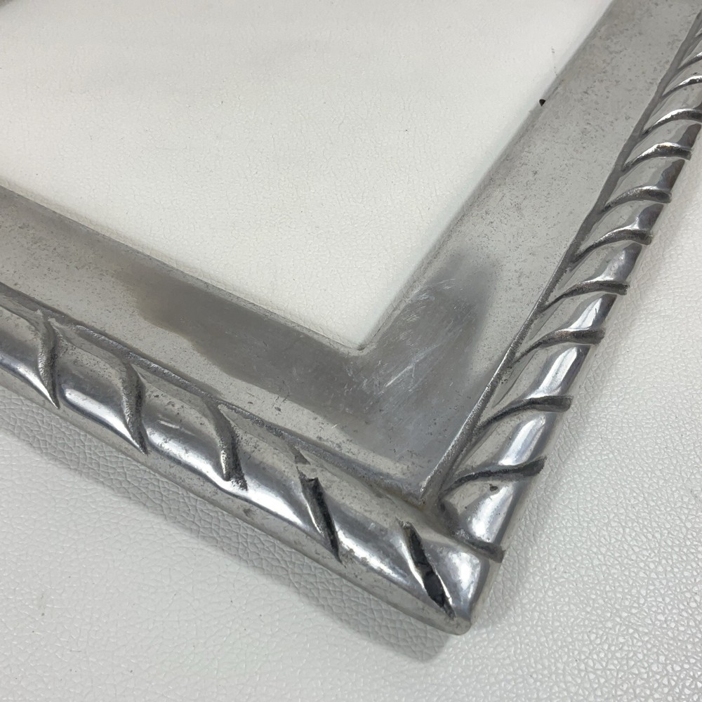 Aluminum Solid Photo Frame Handmade Unknown Signed 15 X 12.5 “ As-is