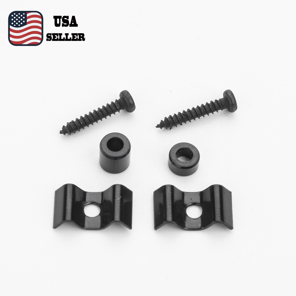 2 Pcs Guitar String Trees String Retainer Guides for Strat Tele Guitar Black