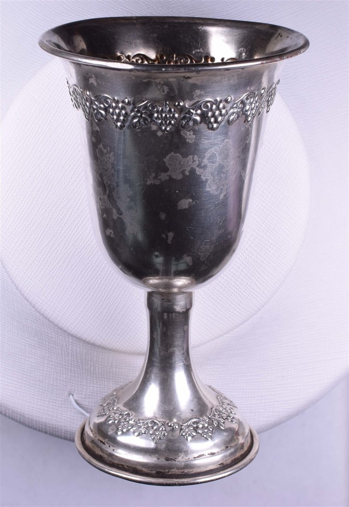 Antique 0.800 Silver Kiddush Goblet Cup Jerusalem