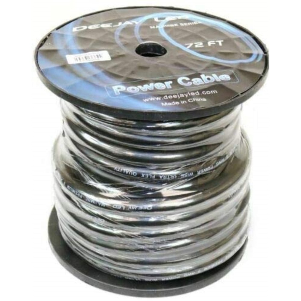 Deejay LED 72 Foot Zero Gauge Thick Type Power Cable for Heavy Current Usage