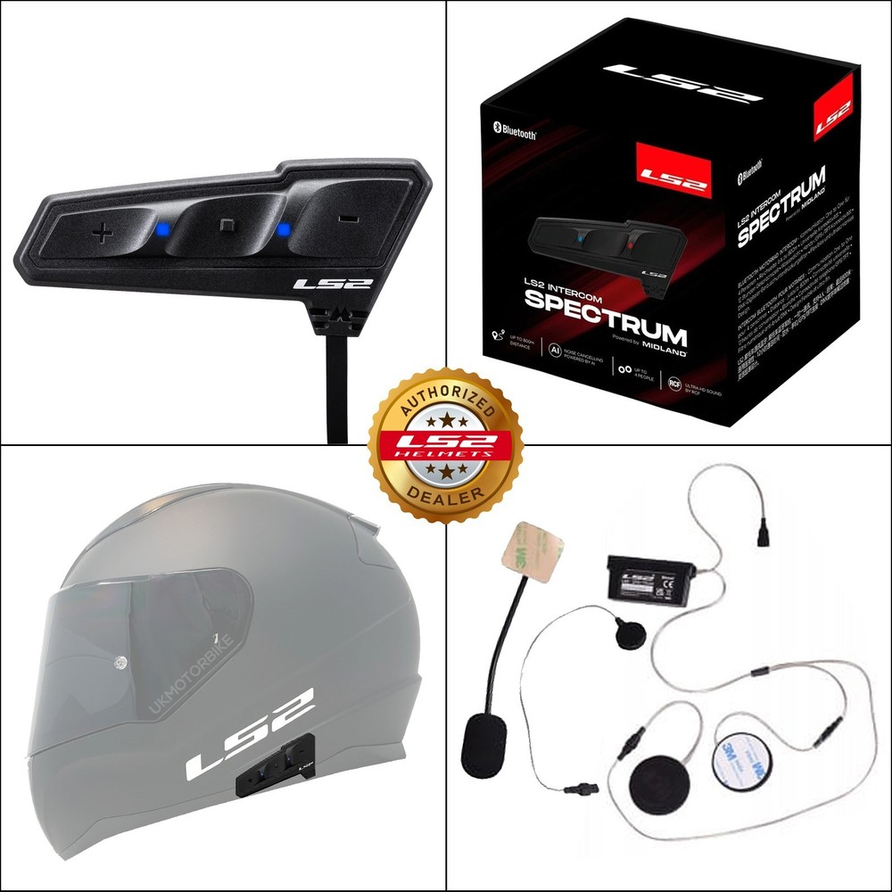 LS2 FF353 Intercom Bluetooth Spectrum Universal Motorcycle fits LS2 Rapid II