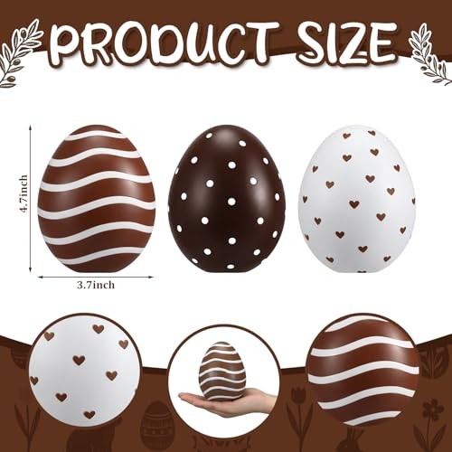3 Pcs 3D Easter Decorations Resin Rustic Farmhouses Table Centerpiece Egg