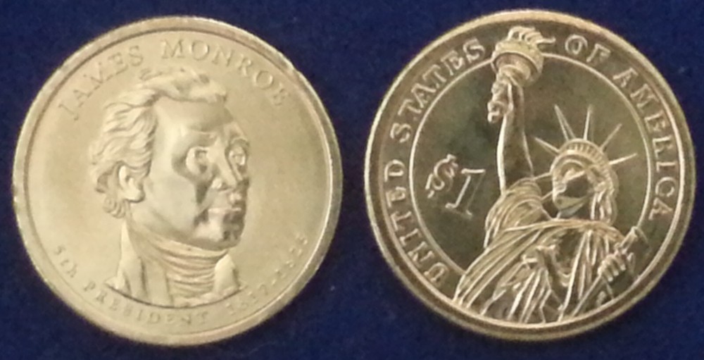 2008 P James Monroe Presidential Dollar From Mint Roll