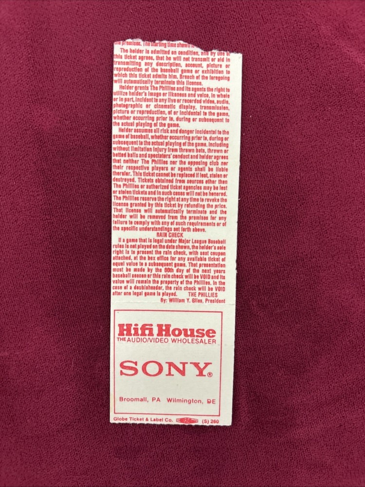 1990 Mike Schmidt Retirement Night Program And Ticket Stub Phillies ￼
