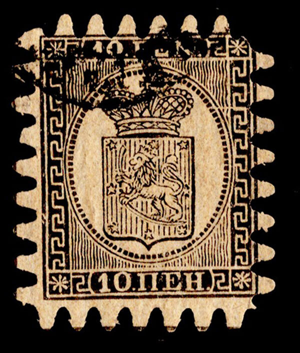 Finland Scott 8 Used withrounded corner.