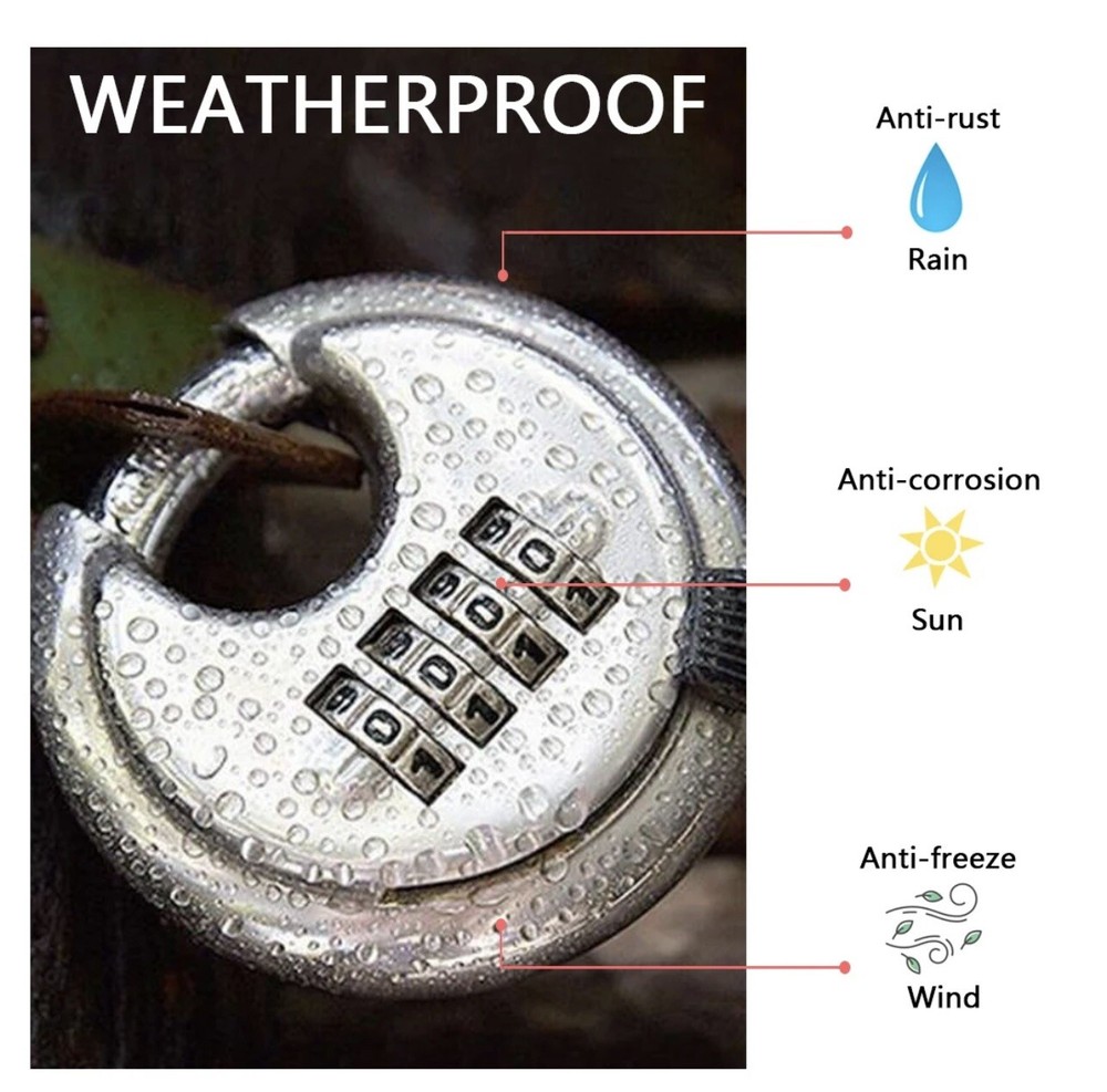 Round Combination Lock Heavy Duty Disc Padlock
