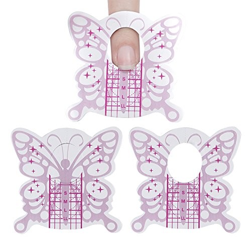 100Pcs Nail Forms Acrylic Extension Guide Sticker Butterfly