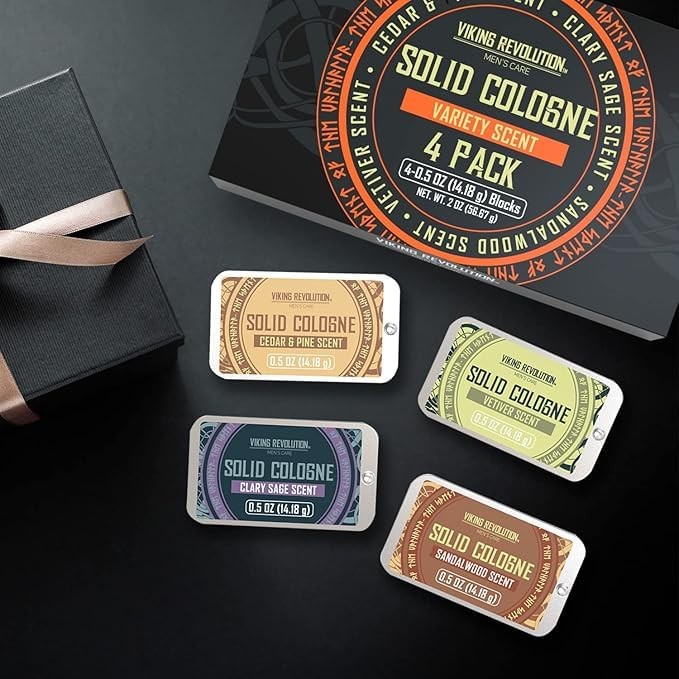Viking Revolution 4 Pack Mens Solid Colognes 0.5 Oz - Men Solid Perfume with Ced
