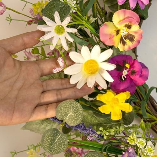 Artificial Spring Wreath 22 Inch Spring Wreaths for Front Door Springtime