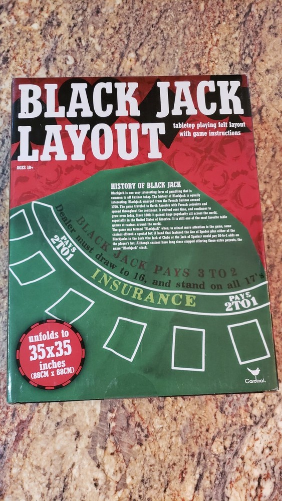 Black Jack Layout Felt 35x35 New