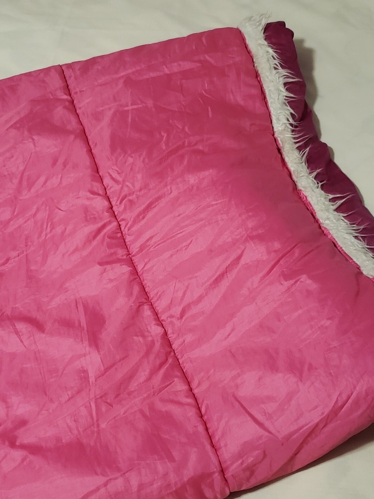 Vintage Coleman Sleeping Bag Pink + Storage Bag 33"x 75" Polyester