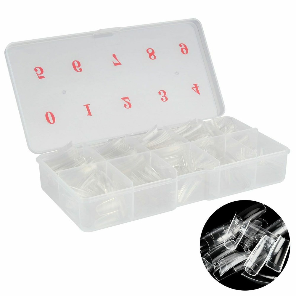 Flexible Practice Training Fake Hand Model Display & 100Pcs Full False Nail Tips