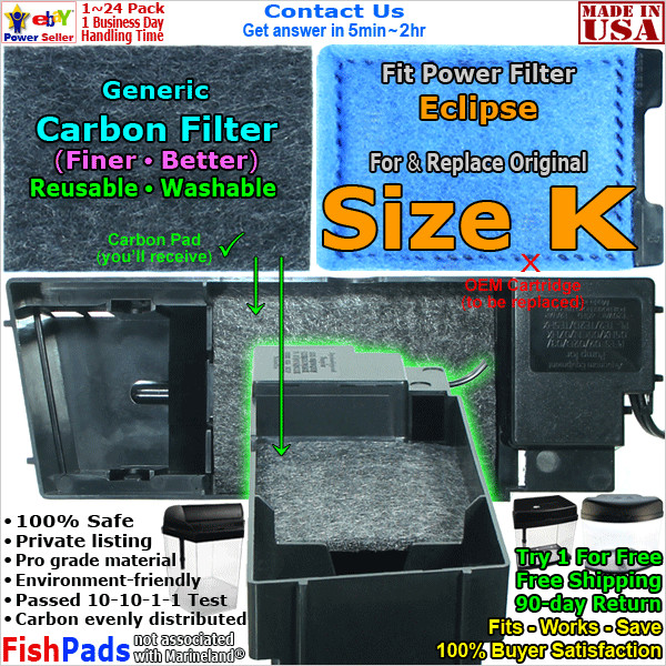 Generic Filters Fit Marineland non-OEM Rite-Size K Eclipse System 6 Cartridges