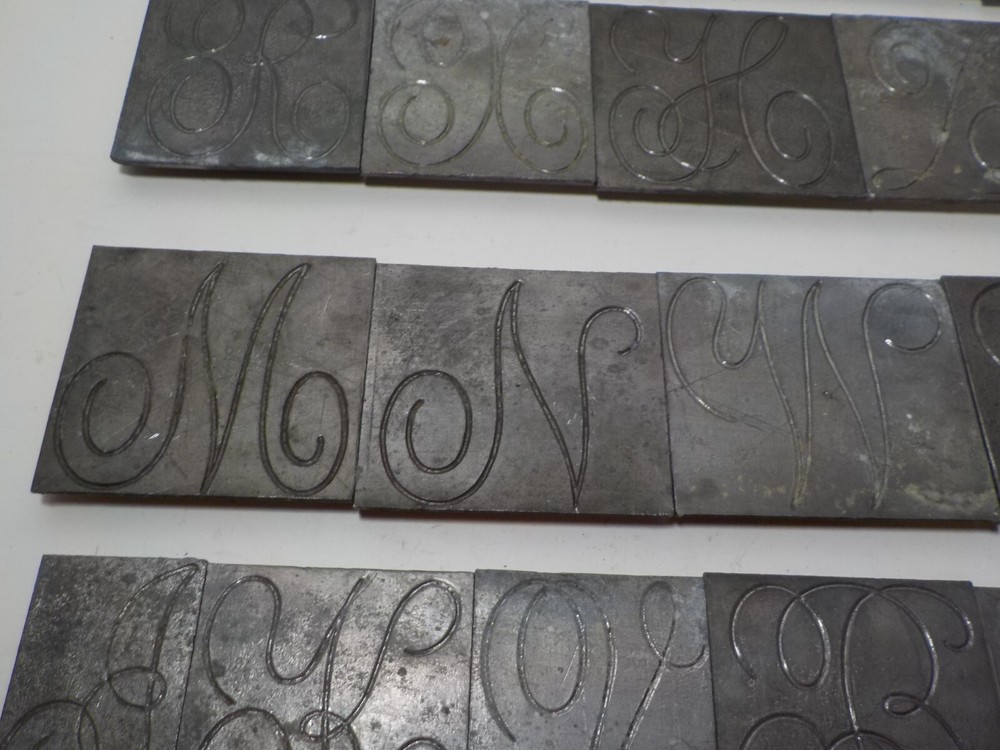 FONT LETTER MONOGRAM SCRIPT NUMBER LETTER PLATES FOR ENGRAVER ENGRAVING #3