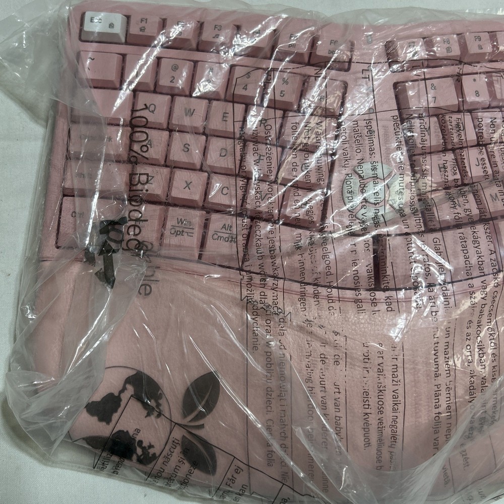 Meetion Ergonomic Wireless Keyboard Pink