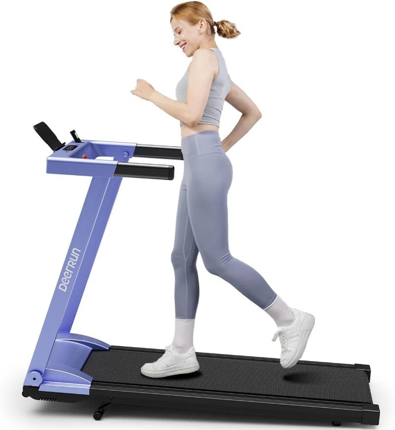 Foldable Walking Pad Treadmill for Home with 6% Manual Incline & Handlebar