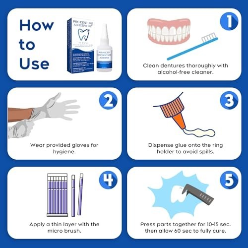 Instant Bonding Glue for Dentures & Lab Tools - Fast-Setting 15-60 Sec | Crack R