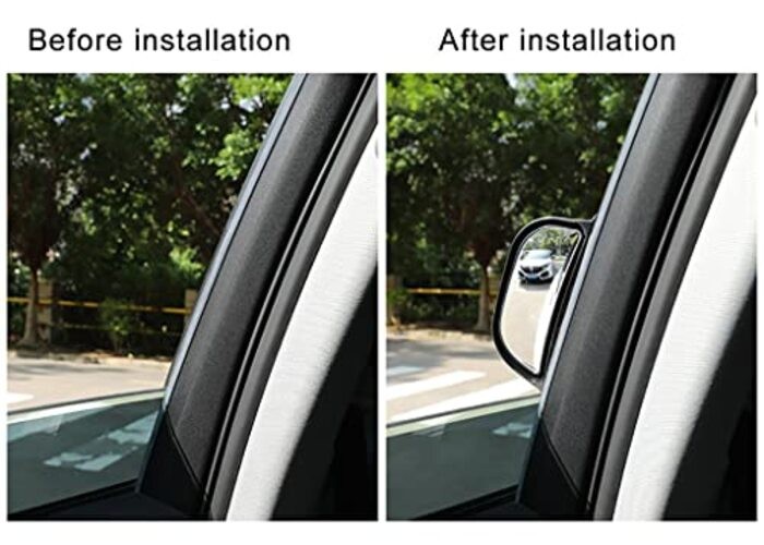 2Pcs Back Passenger Rear View Mirror Adjustable Blind Spot 2 PCS Black frame