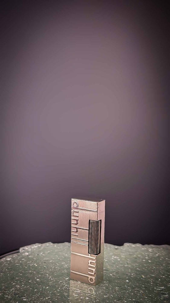 Rare Dunhill Rollagas lighter Silver Plated With Dunhill Logo Pattern