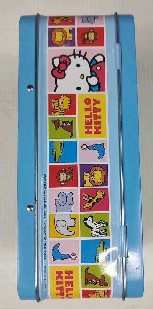 Hello Kitty Zoo Tin Lunch Box w/ handle 2012 Sanrio includes puzzle