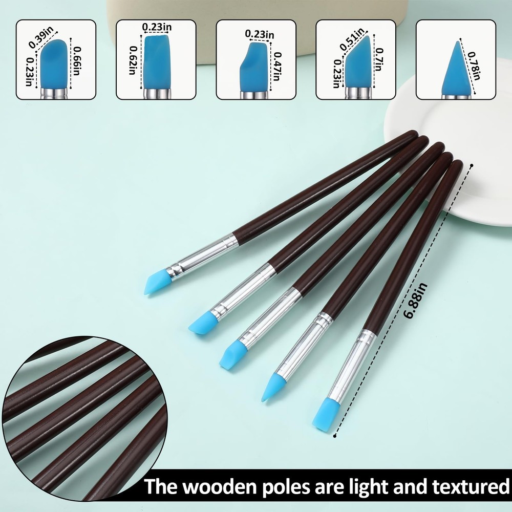 15 Pcs Silicone Sculpting Tools, Silicone Clay Sculpting Tools, Pottery Tools...