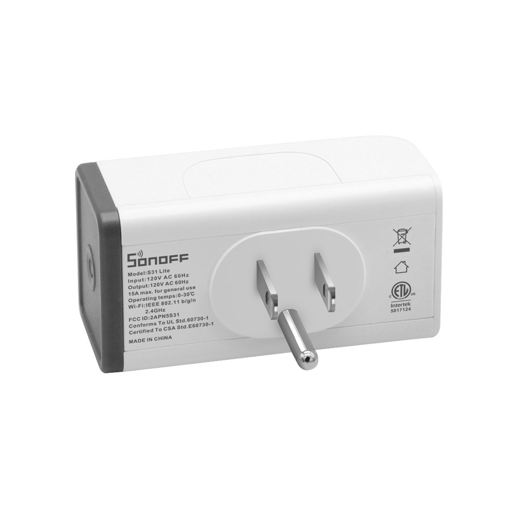 2pcs SONOFF S31 Lite Wifi Plug, Smart Plug,15A Smart Socket Outlet Timer Switch