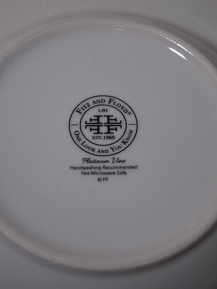 Fitz and Floyd Platinum Vine 4-Piece Dinnerware Set