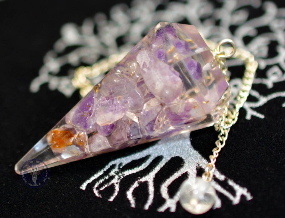 Amethyst Orgonite Pendulum Dowsing Divination, Decision Making Psychic Reading