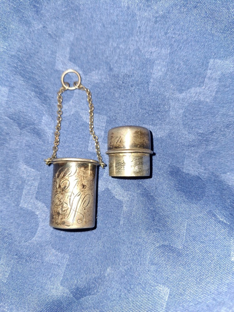 Antique Sterling Silver Chaterlaine pill container