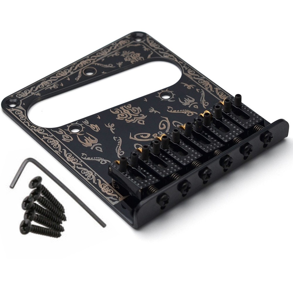 6 String Saddle Volume Control Electric Guitar Bridge Plate For Fender Tele