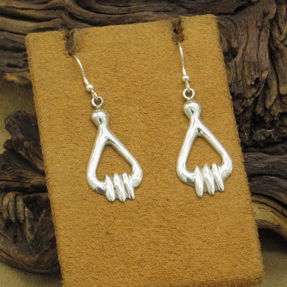 Vintage Eye Catching Abstract Sterling Silver Dangle Earrings