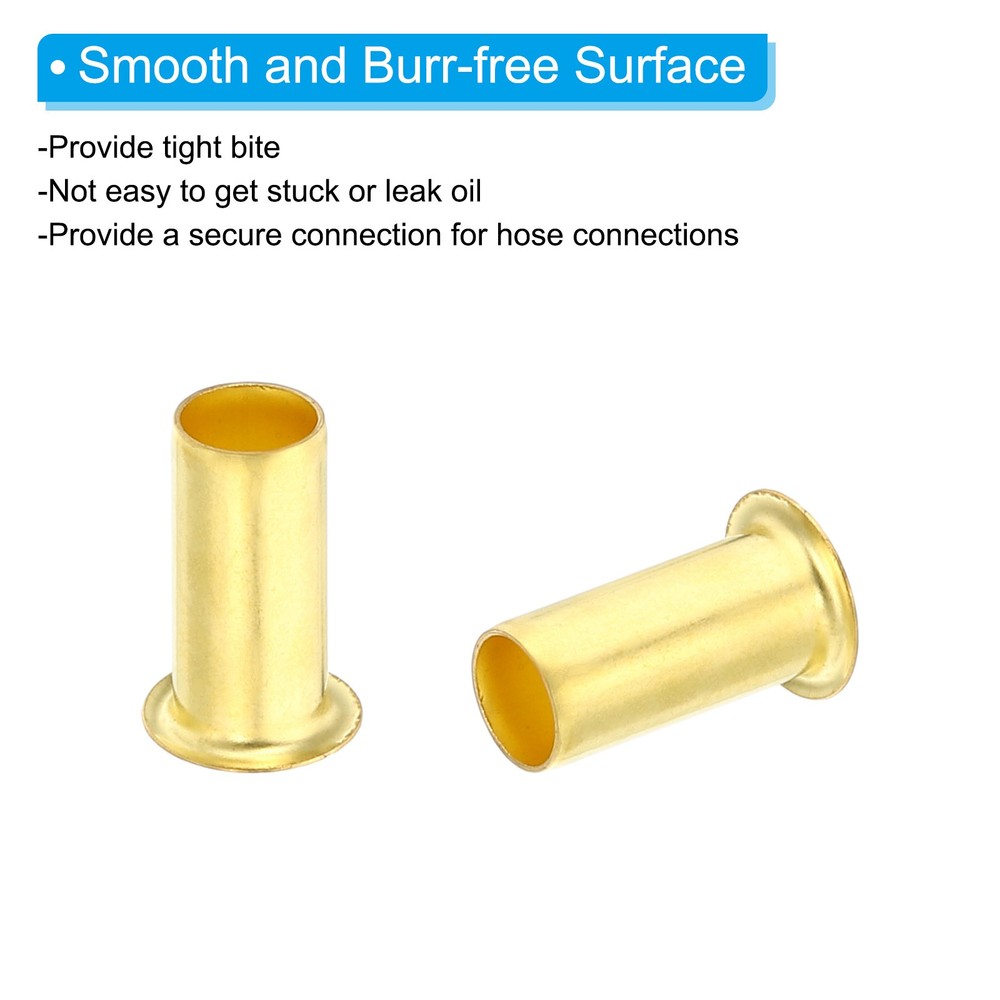 40Pcs Brass Compression Insert Compression Insert Tube Support for 3/8" OD Tube