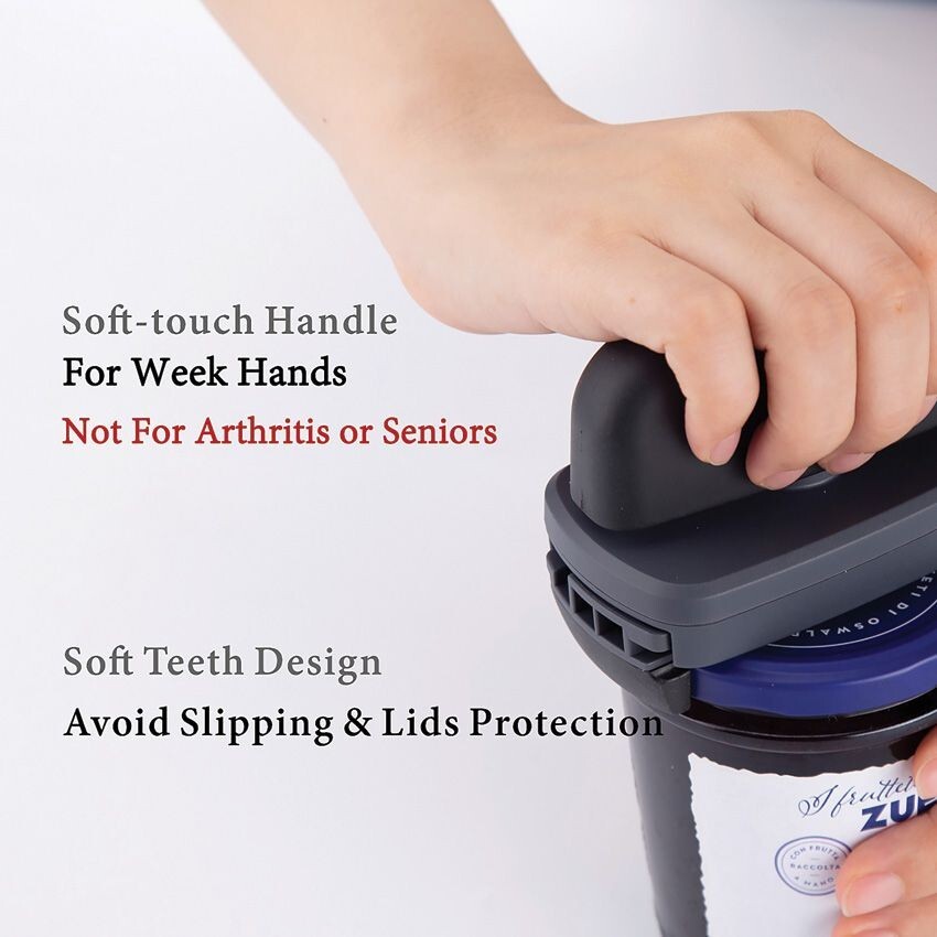 KitchenDAO Jar Opener Soft-Touch Handle Soft Teeth Compact For Easy Storage